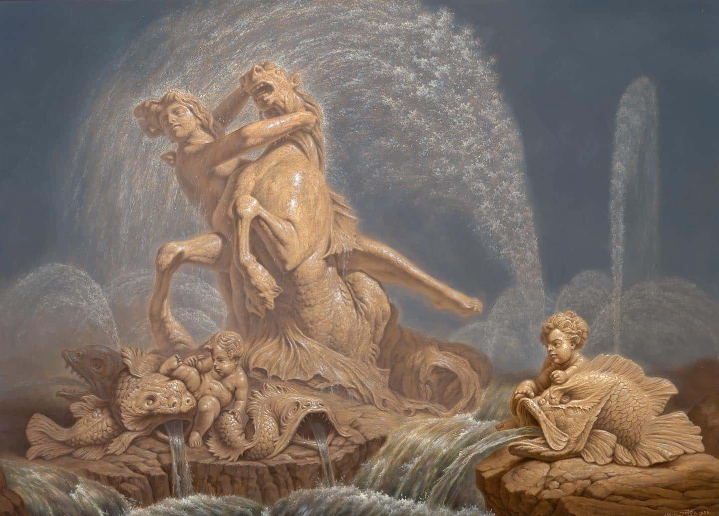 Esedra Fountain Najade And Seahorse 2